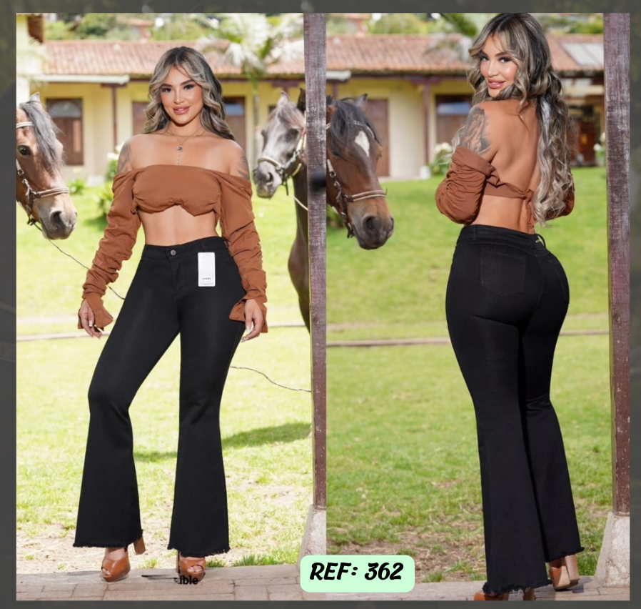 Jeans Levanta Cola Bota Campana Ref 362