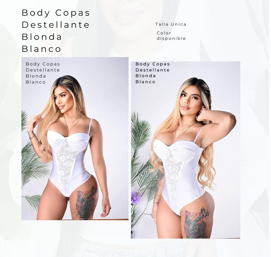 Body Copas Destellante Blonda Blanco