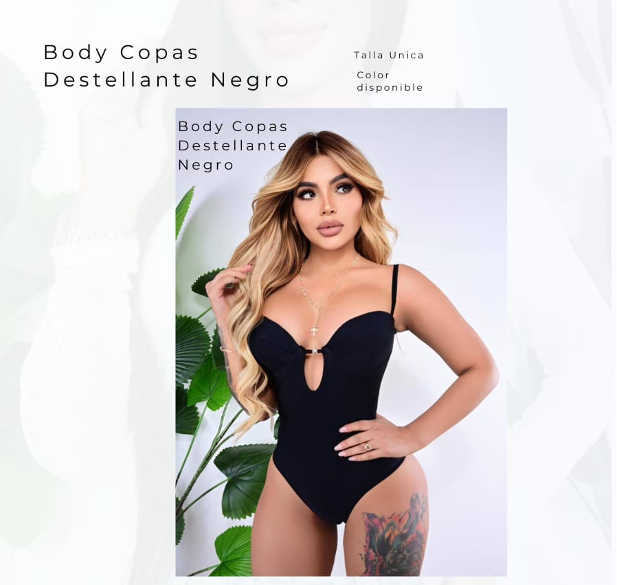 Body Copas Destellante Negro