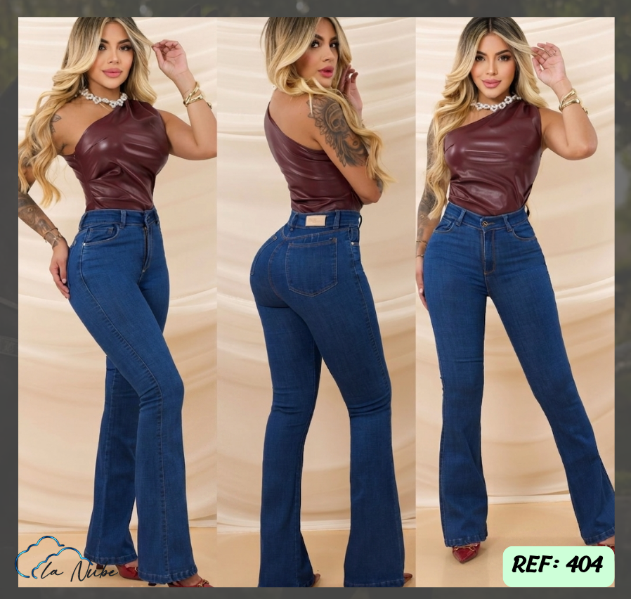Jeans Levanta Cola Bota Campana Ref 404