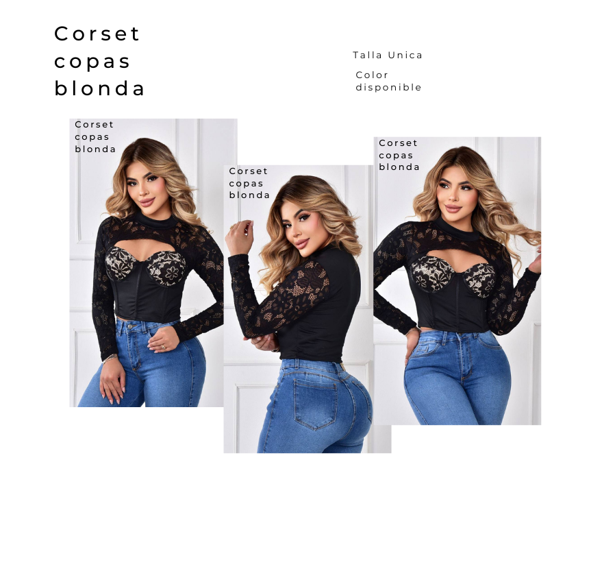 Blusa Corset Copas Blonda