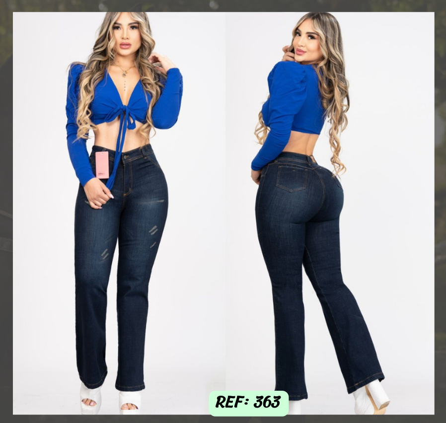 Jeans Levanta Cola Bota Campana Ref 363
