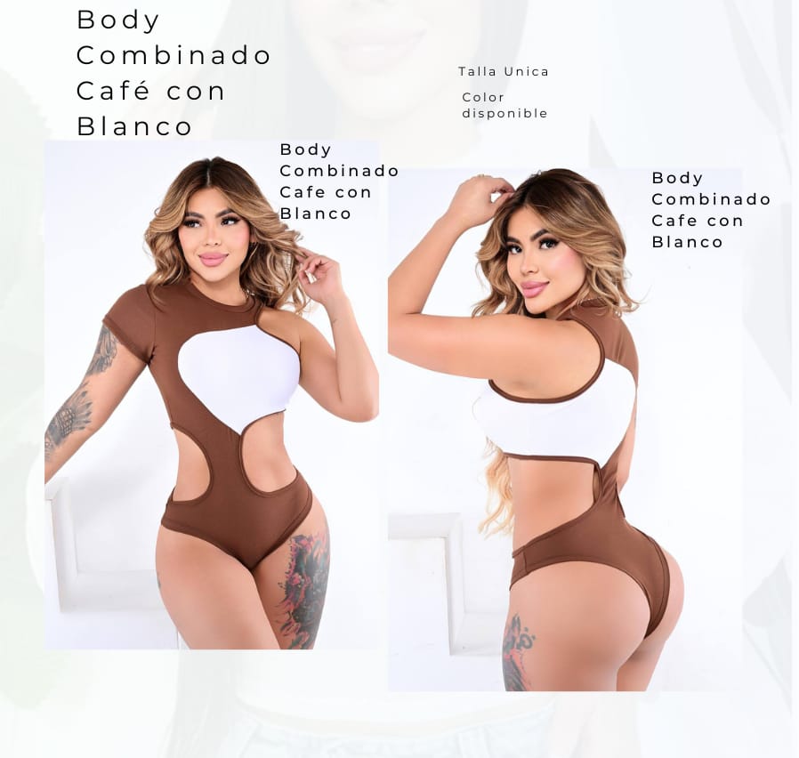 Body Combinado Cafe con Negro