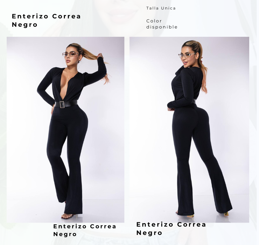 Enterizo Correa Negro