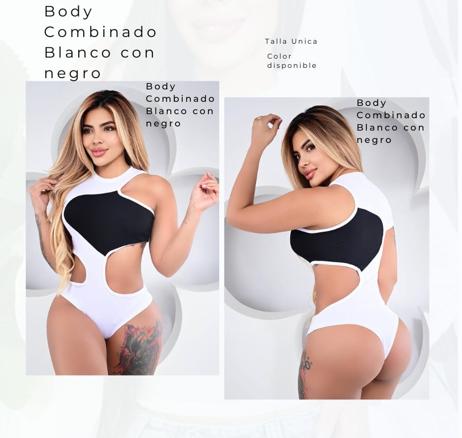 Body Combinado Blanco con Negro