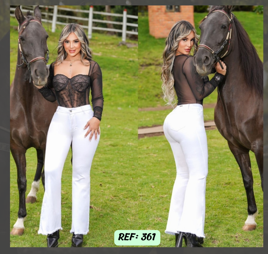 Jeans Levanta Cola Bota Campana Ref 361