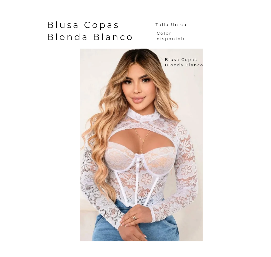 Blusa Copas Blonda Blanco