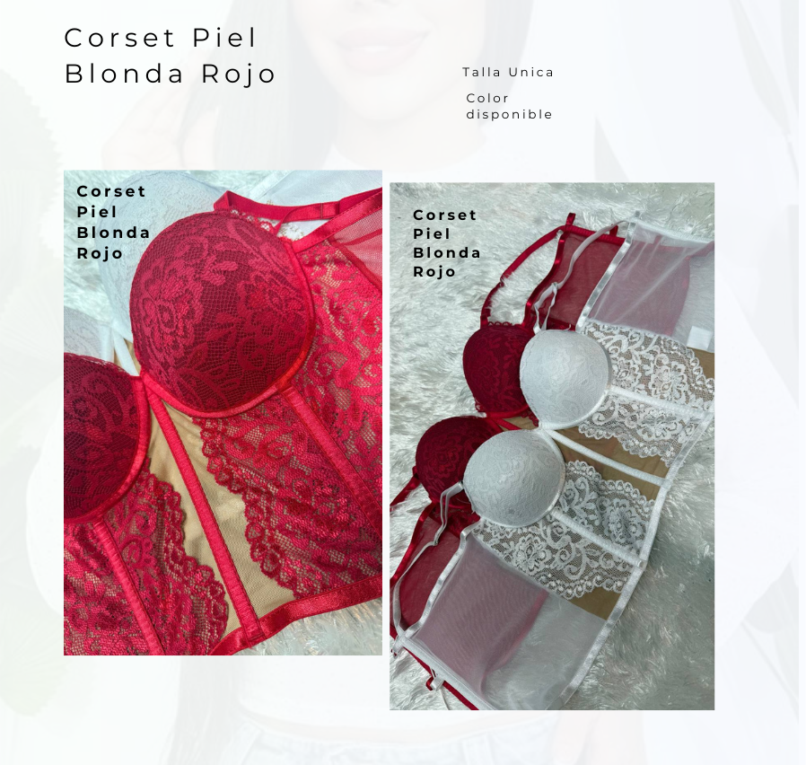 Corset Piel Blonda Rojo