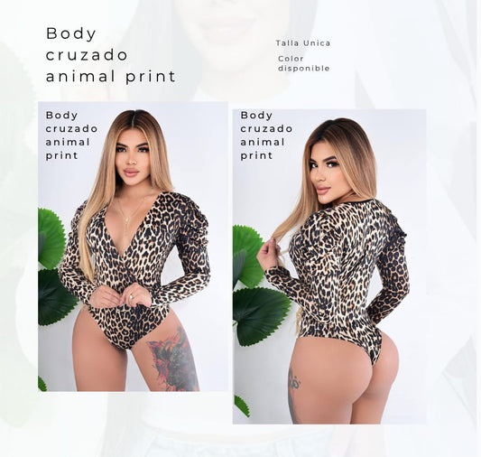 Bodys cruzado animal print