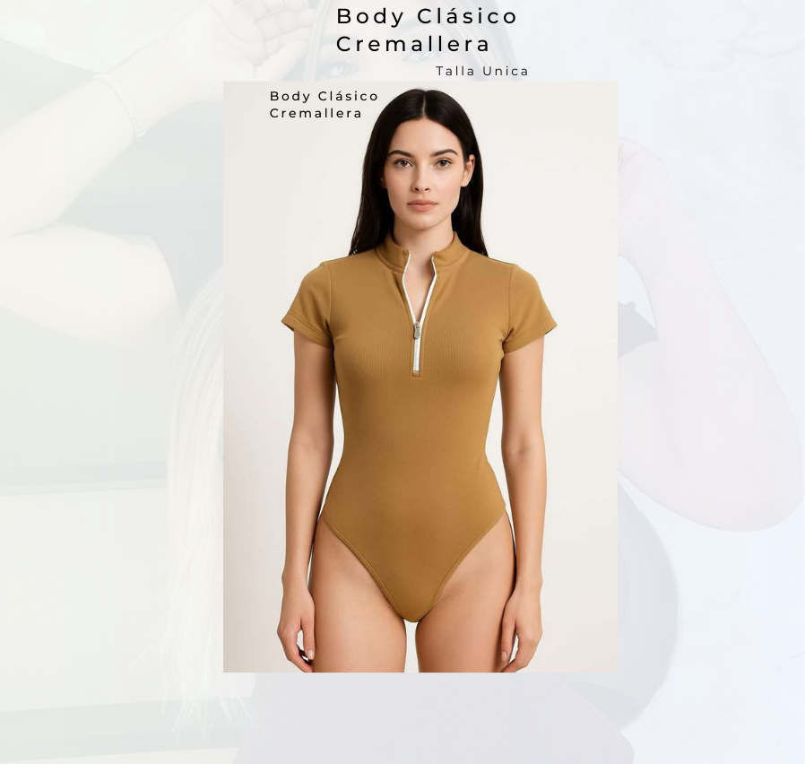 Body Clásico Cremallera Beis