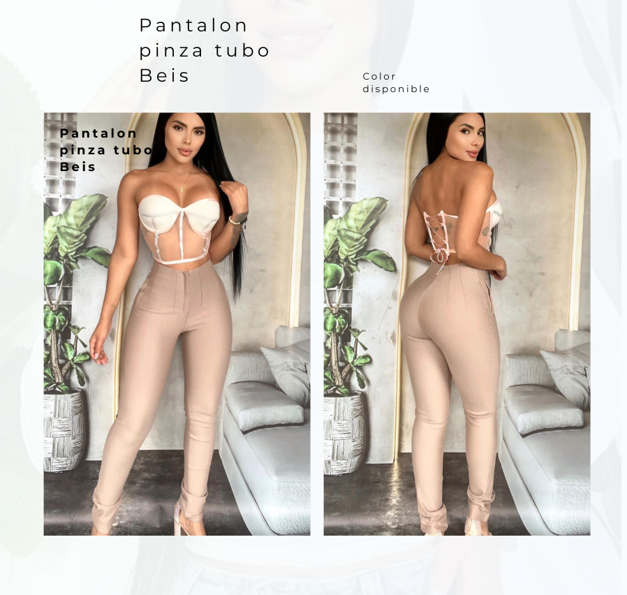 Pantalon Pinza Tubo Beis