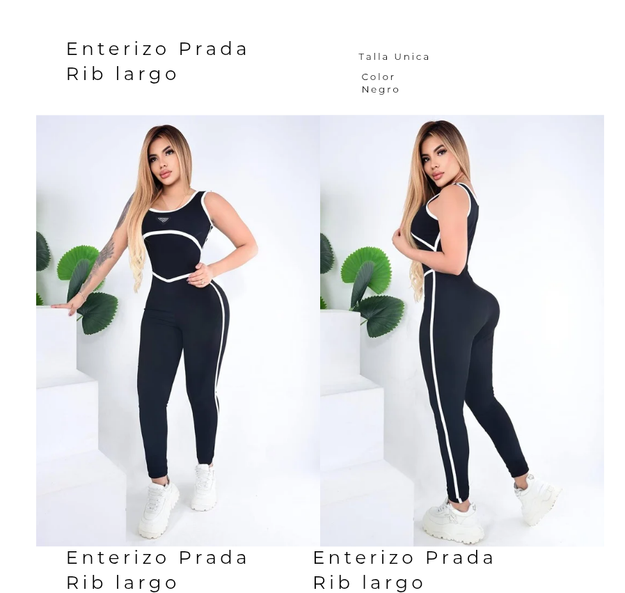 Enterizo Prada Rib Largo Negro