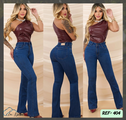 Jeans Levanta Cola Bota Campana Ref 404