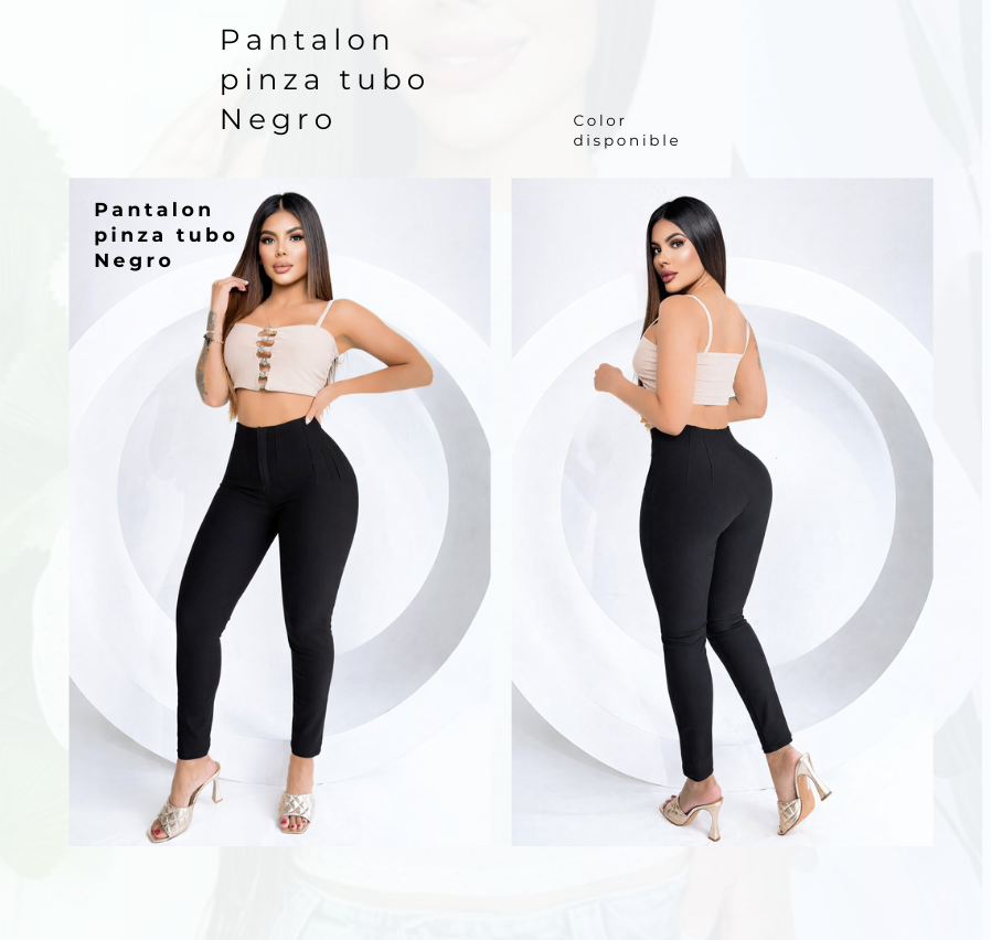 Pantalon Pinza Tubo Negro