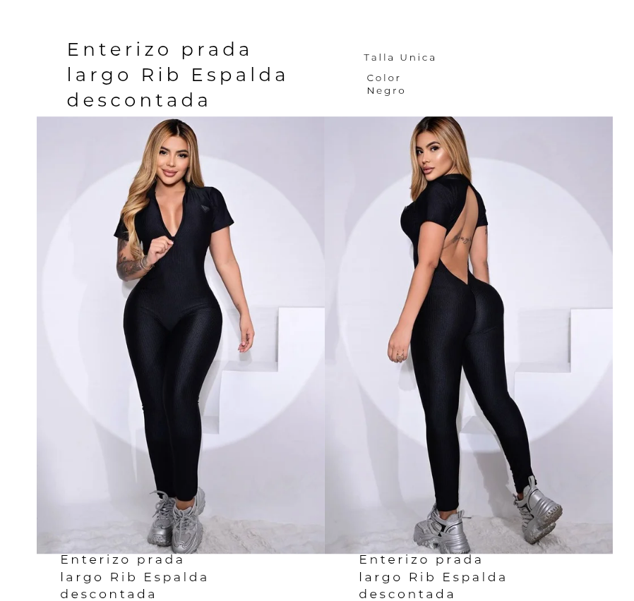 Enterizo Prada Largo Rib Espalda descotada