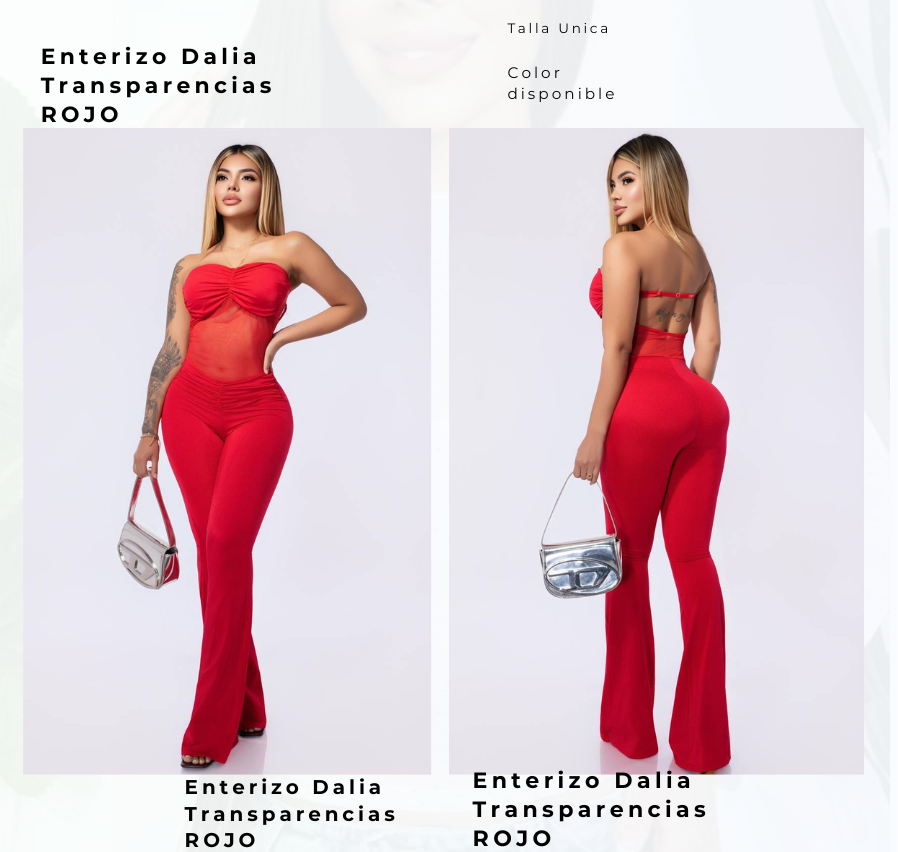 Enterizo Dalia Transparencia Rojo