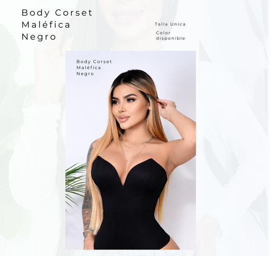 Body Corset Maléfica Negro