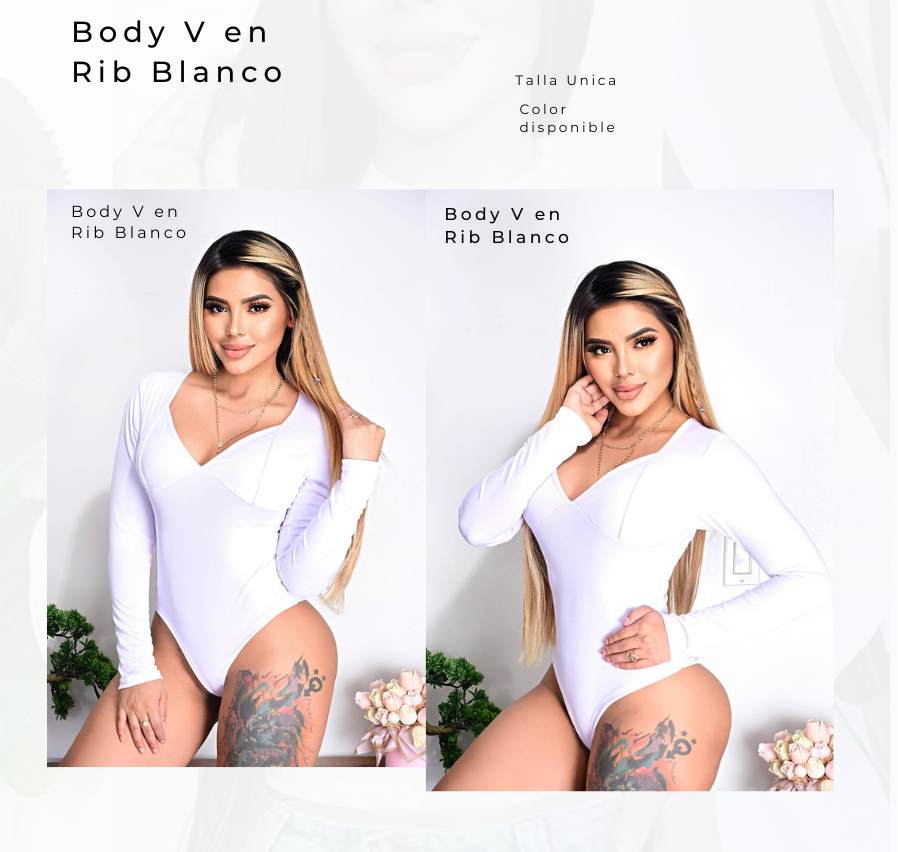 Body V en Rib Blanco
