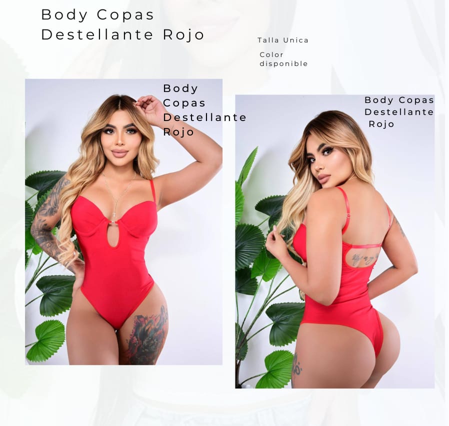 Body Copas Destellante Rojo