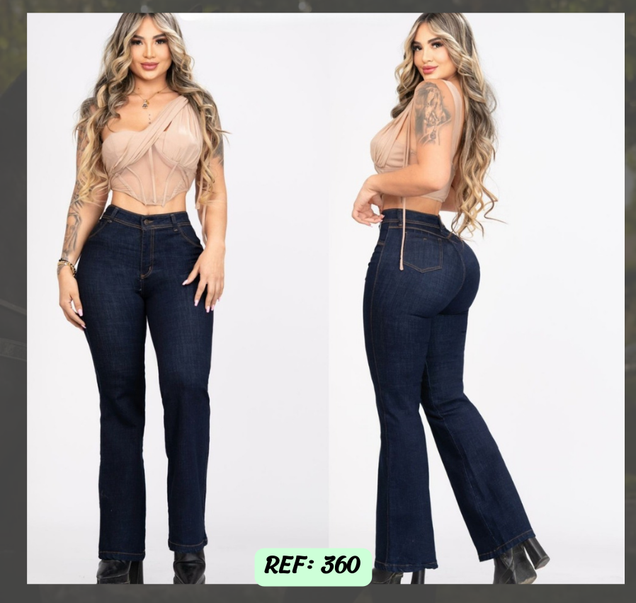 Jeans Levanta Cola Bota Campana Ref 360