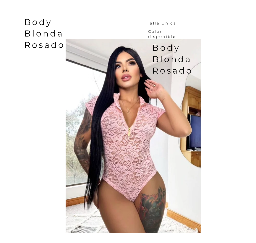 Body Blonda MC con zíper rosado