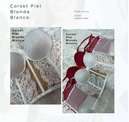 Corset Piel Blonda Blanco