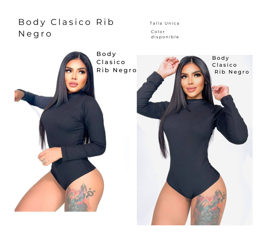 Body Clasico Rib Negro